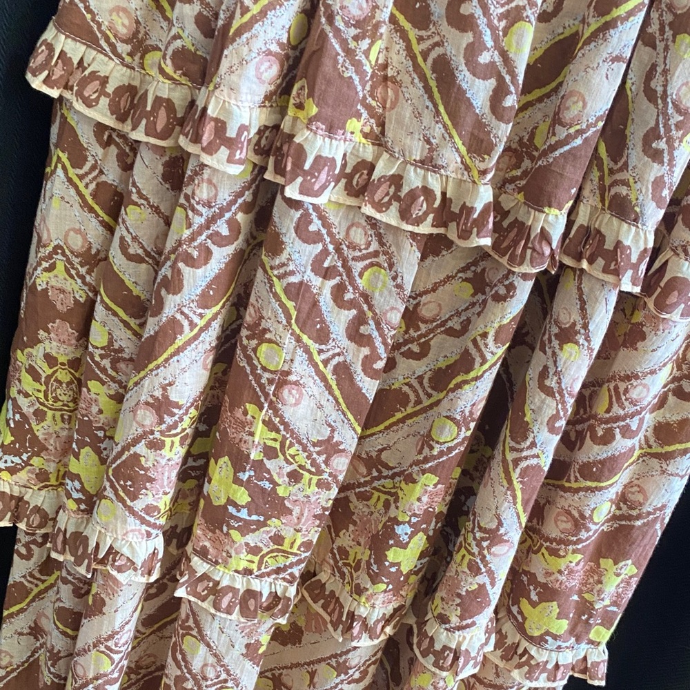Cleobella Pink & Yellow Tiered Printed Midi Dress - Picture 7 of 13